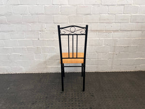 Pine Seat Dining Chair with Black Frame - PRICE DROP