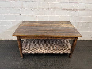 Wooden Rustic 2 Tier Coffee Table - REDUCED