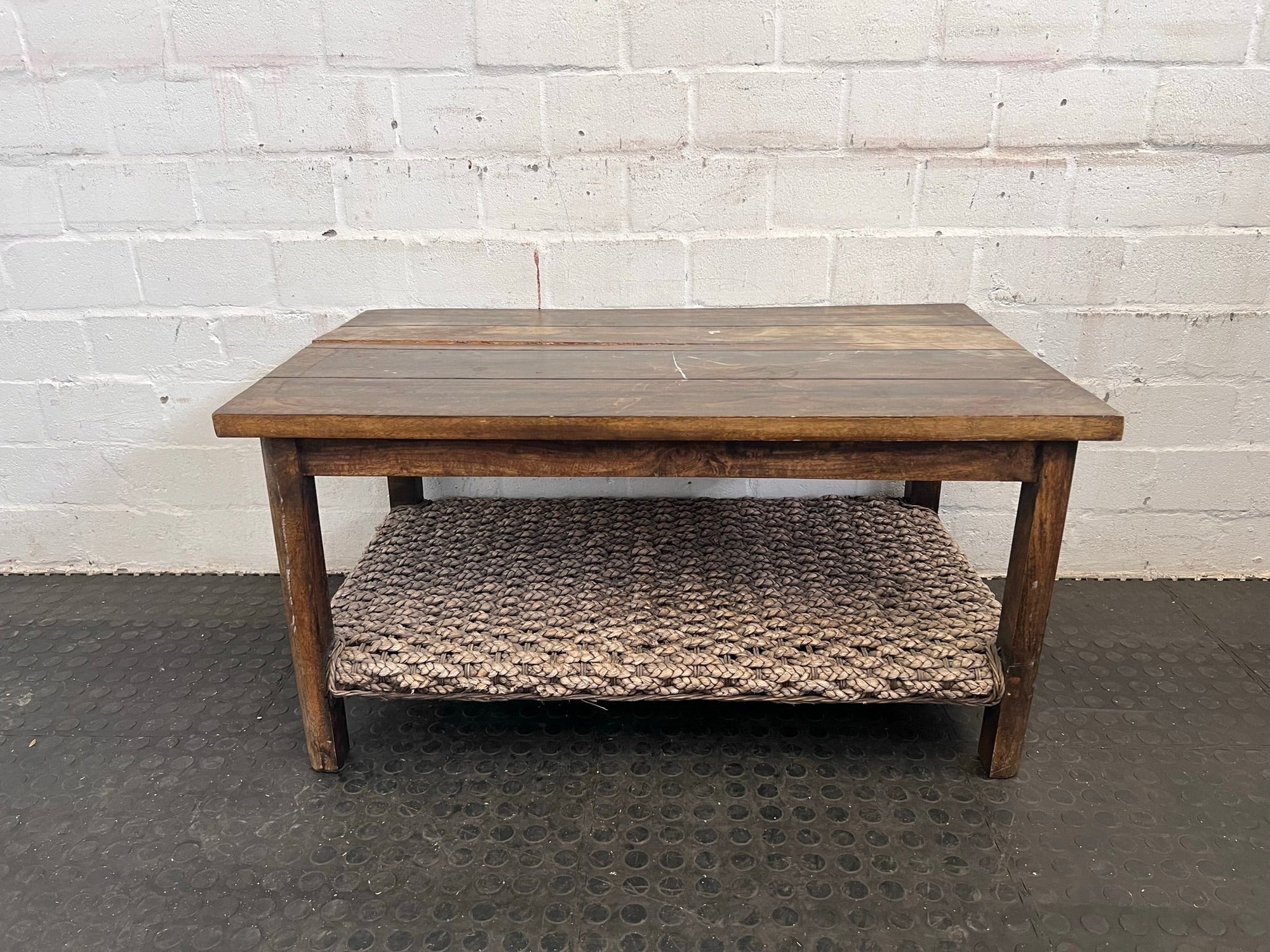 Wooden Rustic 2 Tier Coffee Table - REDUCED