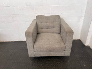 Beige Fabric 1 Seater Couch - REDUCED