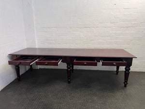 Wooden Table with Drawers (3m Length) - REDUCED