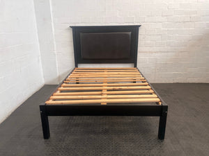 Double Wooden Sleigh Bed Base - REDUCED