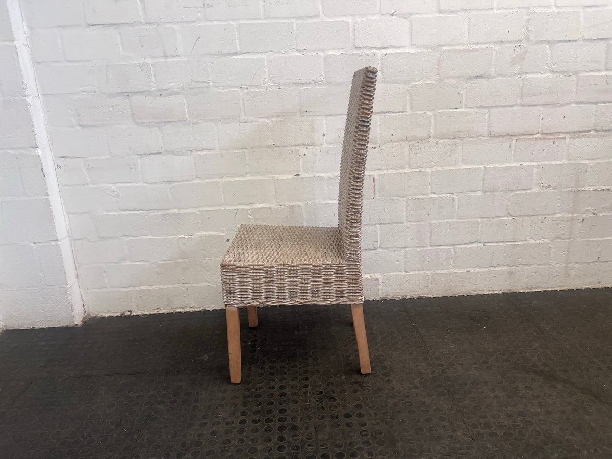 Wicker Whitewash Dining Chair - PRICE DROP