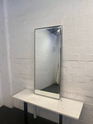 Long Silver Framed Mirror