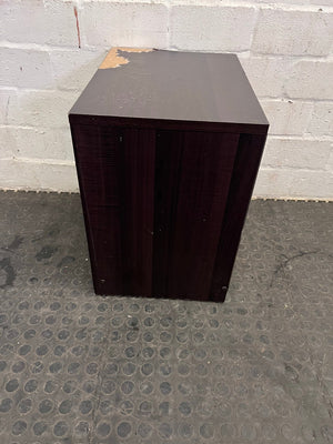 2 Drawer Dark Wood Bedside Table (Needs Repair/Upkeep) - REDUCED