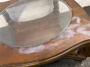 Vintage Glass Top Coffee Table (Needs TLC) - REDUCED