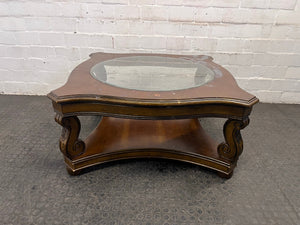 Vintage Glass Top Coffee Table (Needs TLC) - REDUCED