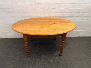 Round Wooden Dining Table with Turned Legs - REDUCED