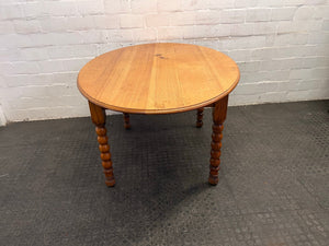 Round Wooden Dining Table with Turned Legs - REDUCED