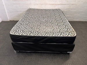 Black and White Patterned Double Bed