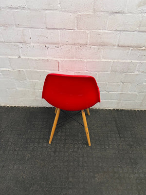 Red Dining Chair with Wooden Legs - PRICE DROP