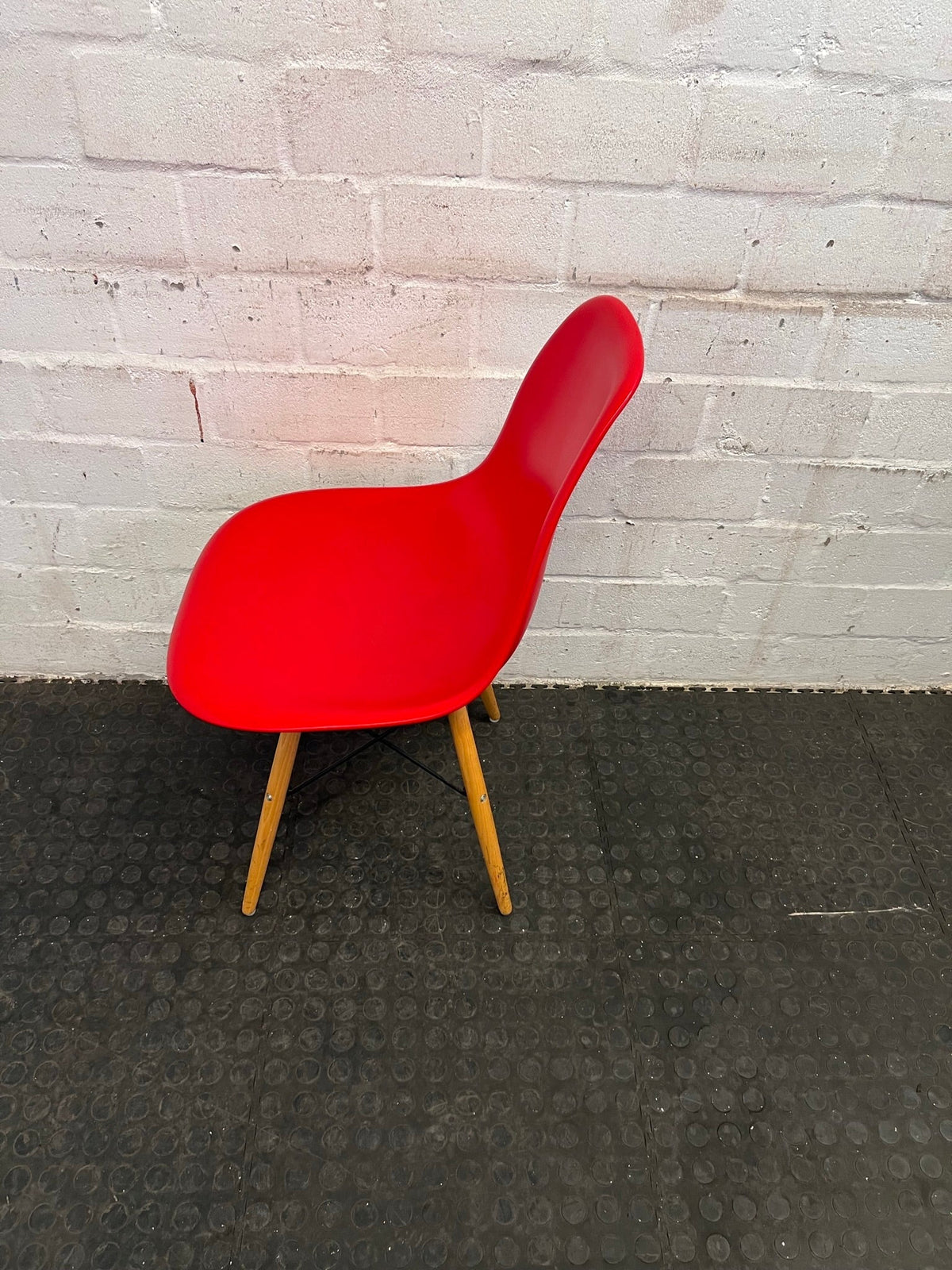 Red Dining Chair with Wooden Legs - PRICE DROP
