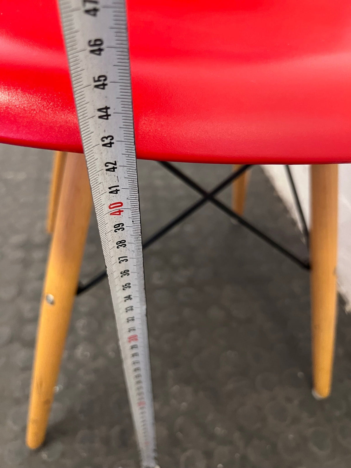 Red Dining Chair with Wooden Legs - PRICE DROP