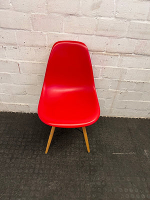 Red Dining Chair with Wooden Legs - PRICE DROP