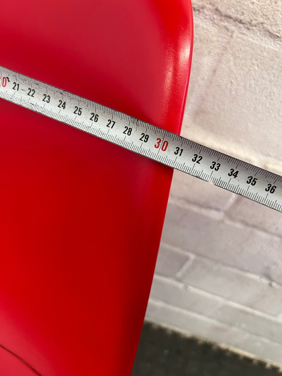 Red Dining Chair with Wooden Legs (Cracked Seat) - PRICE DROP