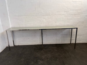 Chrome and Glass entrance Table (2.7mx0.45m)