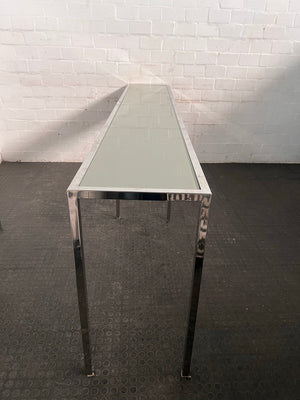 Chrome and Glass entrance Table (2.7mx0.45m)