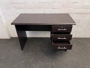 Dark Brown 3 Drawer Writing Desk