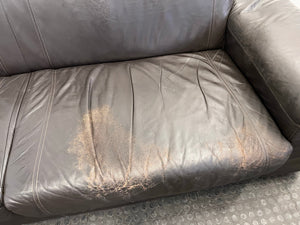 Brown Pleather 3 Seater Couch