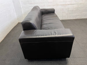 Brown Pleather 3 Seater Couch - REDUCED
