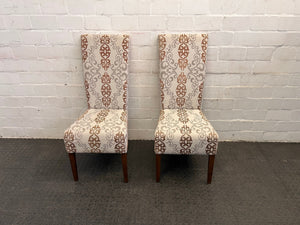 Grey and Brown Detailed Dining Chairs