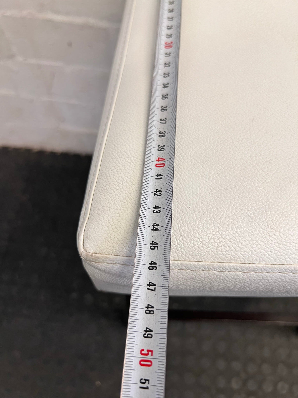 White Pleather Bar Stools with Wooden Legs - PRICE DROP