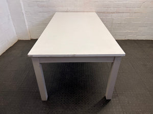 White Six Seater Dining Table (1m x 2.1m) - REDUCED