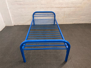 Blue Metal Single Bed Frame - REDUCED