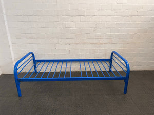 Blue Metal Single Bed Frame