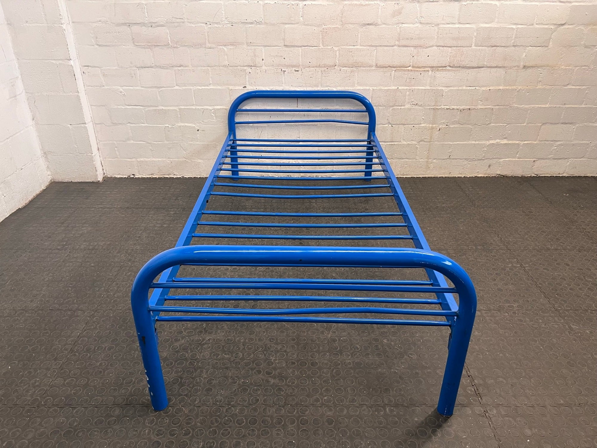 Blue Metal Single Bed Frame - REDUCED