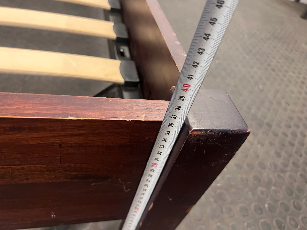 Dark Brown Wooden Single Bed Frame - REDUCED