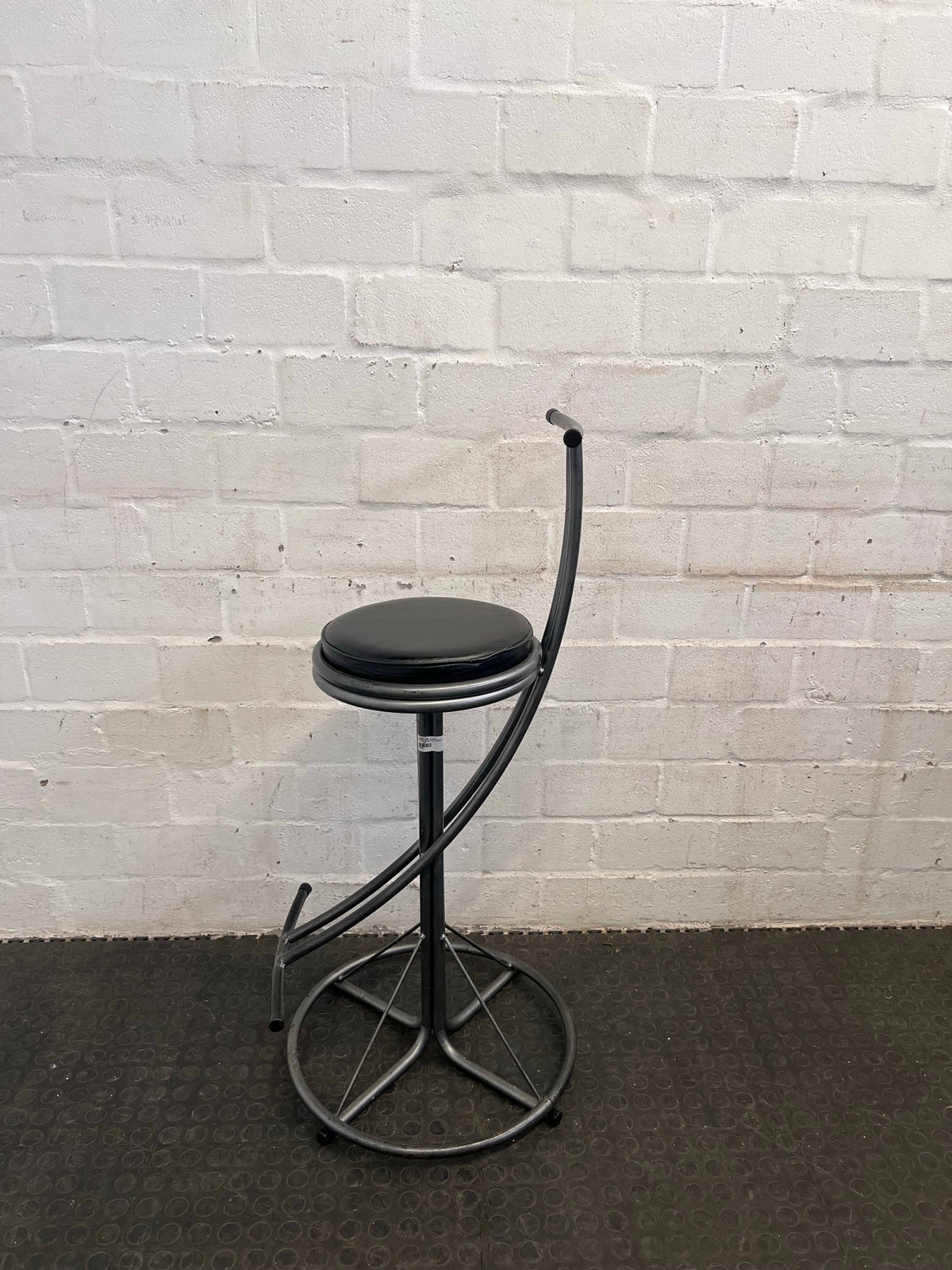 Black Pleather Bar Stool - PRICE DROP