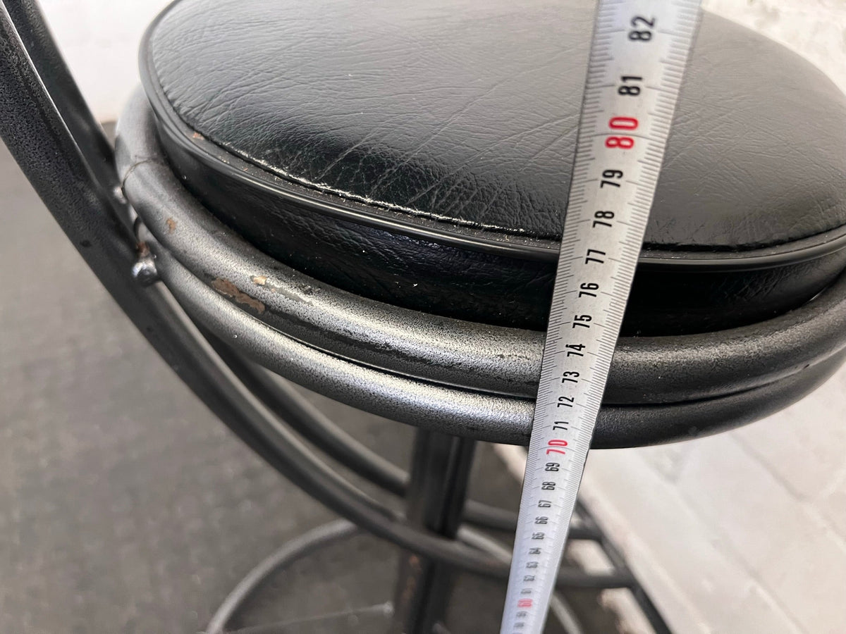 Black Pleather Bar Stool - PRICE DROP