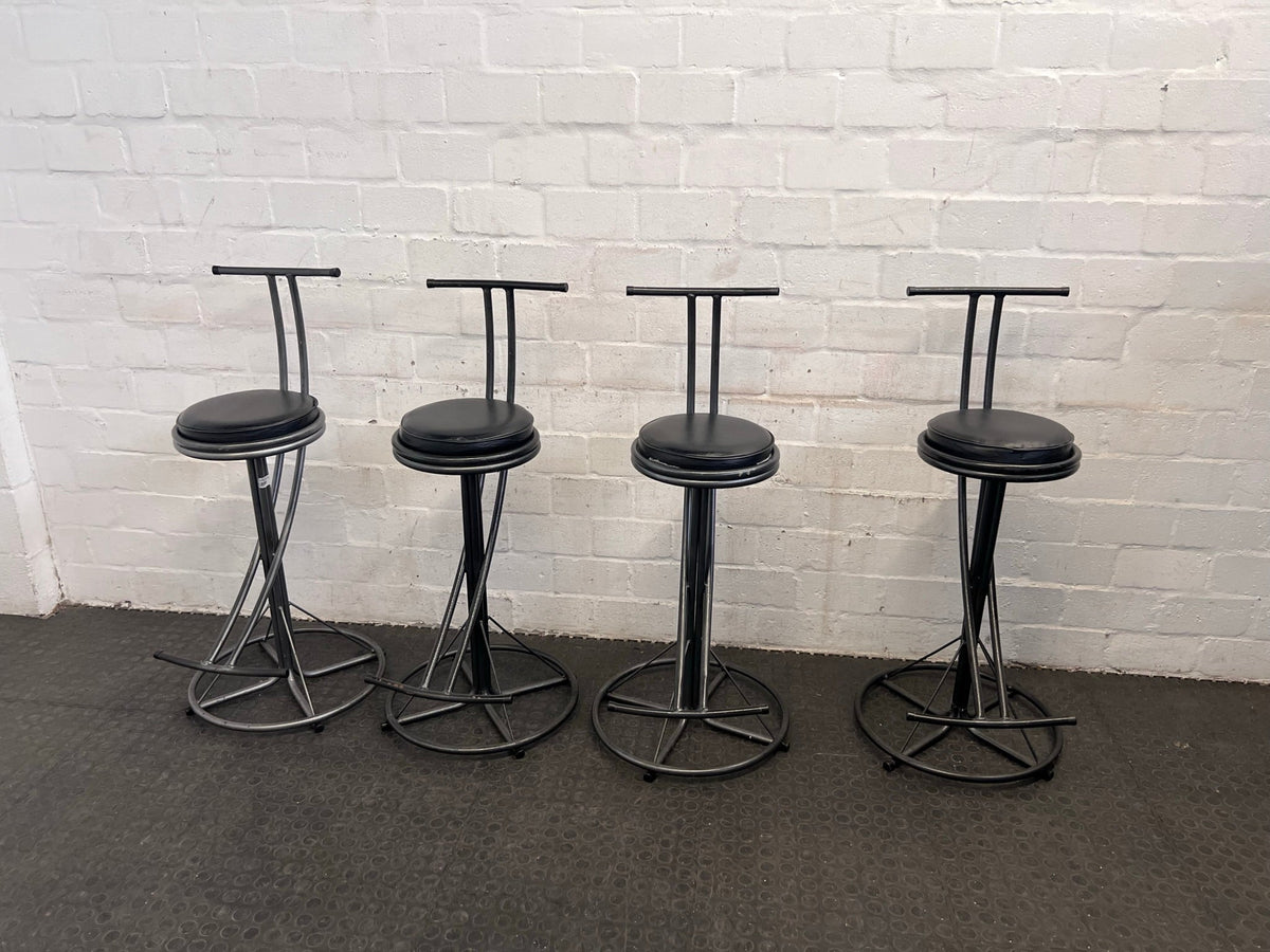Black Pleather Bar Stool - PRICE DROP
