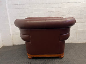 Brown One Seater Leather Couch (Peeling Pleather)