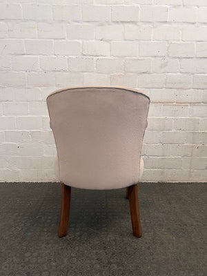 Dark Wood Cream Upholstered Dining Chair