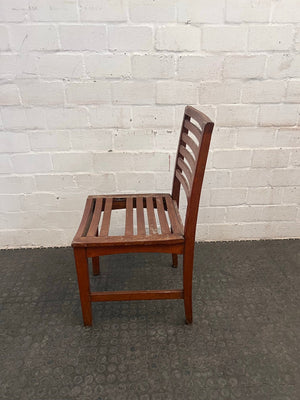 Wooden Slatted Outdoor Chair (Missing Slat on Seat)