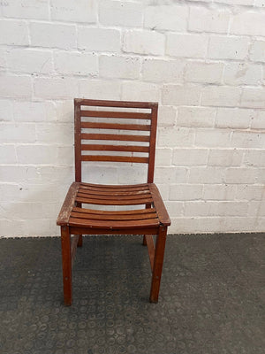 Wooden Slatted Outdoor Chair (Missing Slat on Seat)