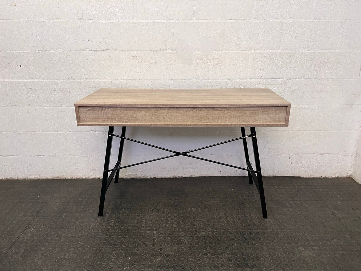 Wooden Writing Desk with a Black Drawer and Frame (Minor Chip)