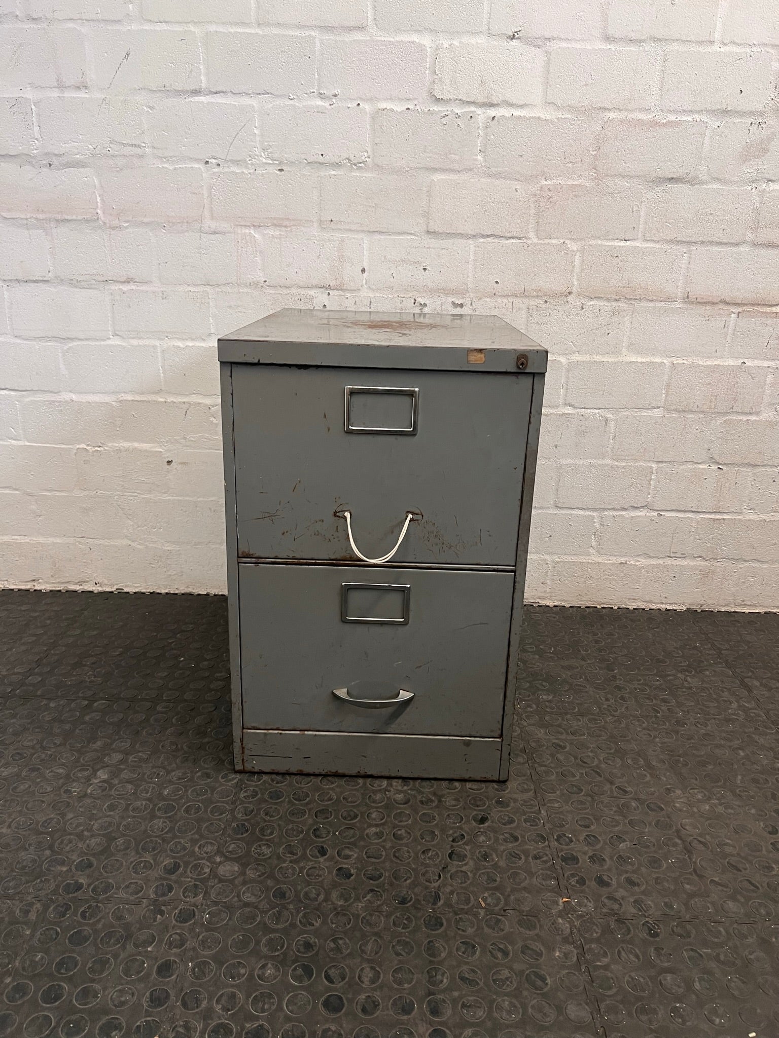 Steel Two Drawer Filing Cabinet (Rusted Top) - REDUCED