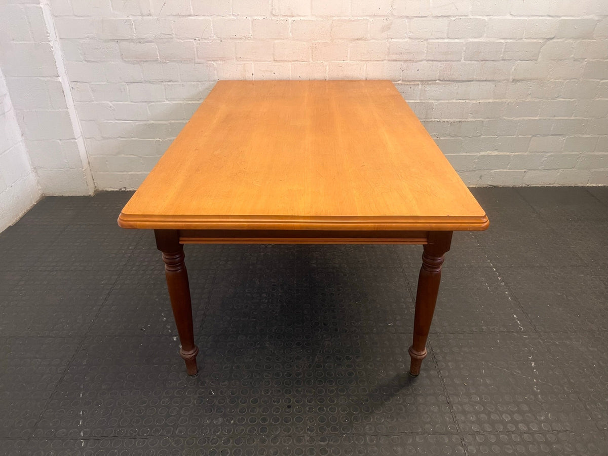 Wooden Light Oak Six Seater Dining Table with Turned Legs (1.1m x 1.78m) - REDUCED