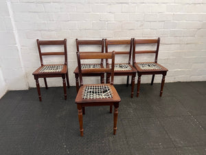 Wooden Riempies Chair with Turned legs