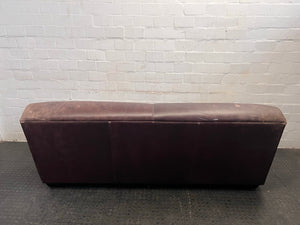 Brown Leather Two Seater Couch - REDUCED