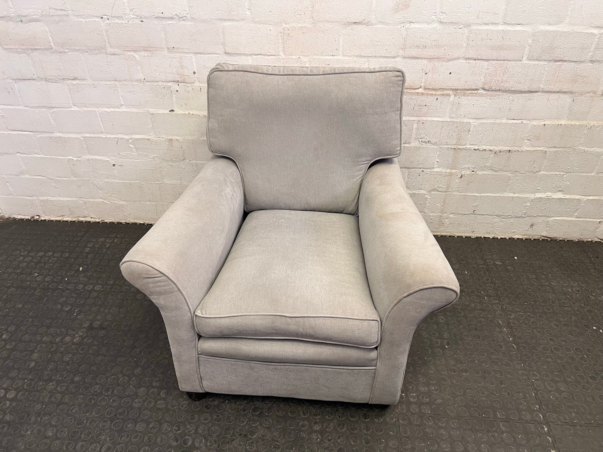 Light Grey Fabric One Seater Couch