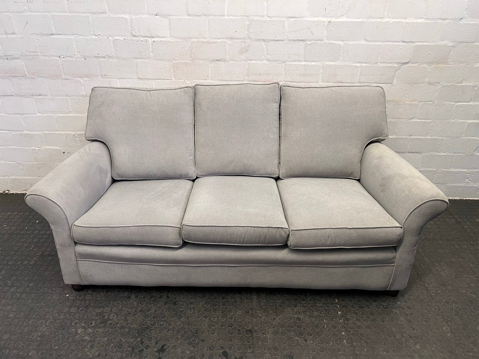Light Grey Fabric Three Seater Couch