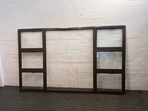 Large Aluminium Window Frame (280cm X 172cm / Centre Glass Panel Missing)