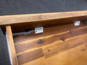 Wooden Light Brown Single Drawer Office Desk (Broken Drawer Cover)