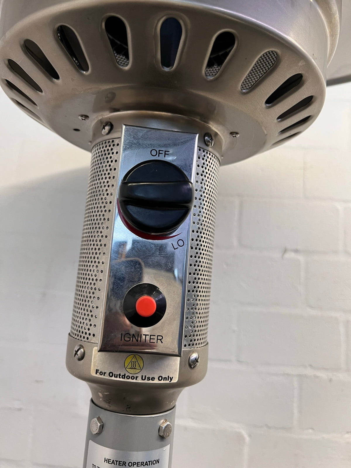 Silver Elva Outdoor Gas Heater - PRICE DROP