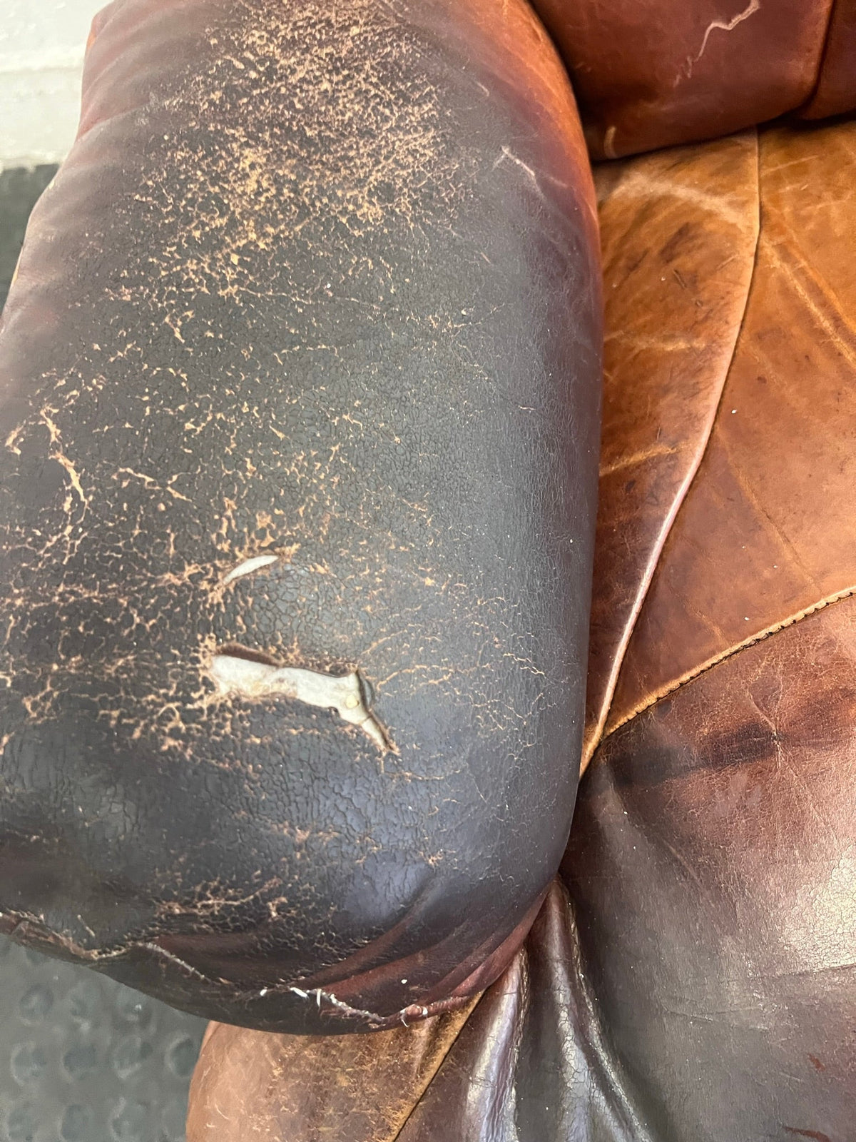 Brown Leather One Seater Recliner (Doesn't Recline)