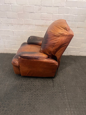 Brown Leather One Seater Recliner (Doesn't Recline)